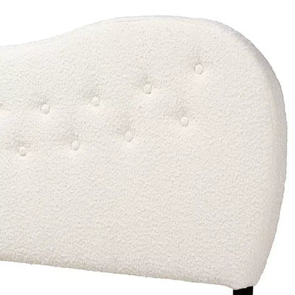 Tête de lit Queen Size Baxton Studio Brantley en tissu bouclé crème de style moderne