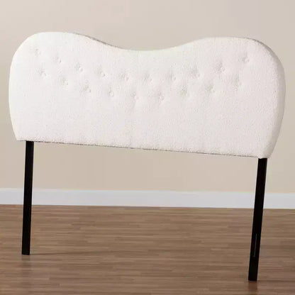 Tête de lit Queen Size Baxton Studio Brantley en tissu bouclé crème de style moderne