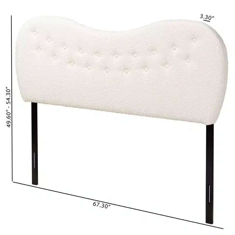 Tête de lit Queen Size Baxton Studio Brantley en tissu bouclé crème de style moderne
