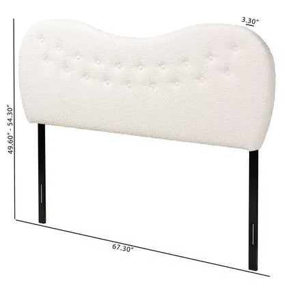 Tête de lit Queen Size Baxton Studio Brantley en tissu bouclé crème de style moderne