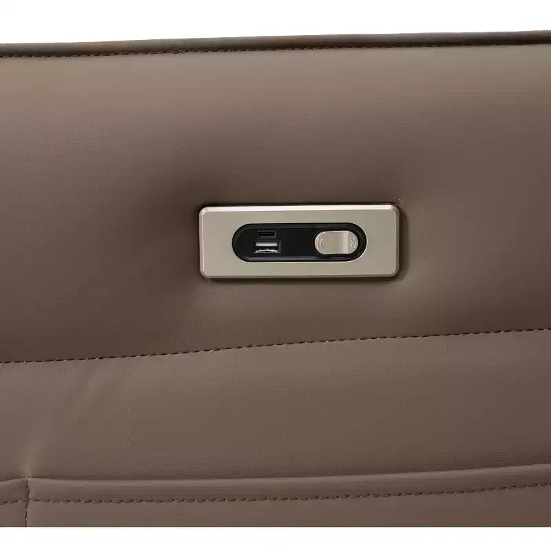Fauteuil inclinable à bascule rembourré pivotant à 360/270 degrés avec poches latérales/ports USB, planeur pivotant électrique, 4W-ModernLuxe