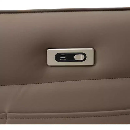 Fauteuil inclinable à bascule rembourré pivotant à 360/270 degrés avec poches latérales/ports USB, planeur pivotant électrique, 4W-ModernLuxe