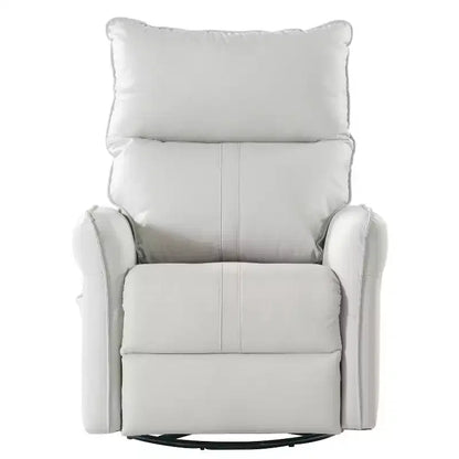 Fauteuil inclinable à bascule rembourré pivotant à 360/270 degrés avec poches latérales/ports USB, planeur pivotant électrique, 4W-ModernLuxe