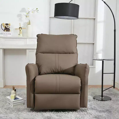 Fauteuil inclinable à bascule rembourré pivotant à 360/270 degrés avec poches latérales/ports USB, planeur pivotant électrique, 4W-ModernLuxe
