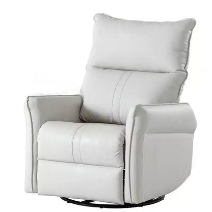 Fauteuil inclinable à bascule rembourré pivotant à 360/270 degrés avec poches latérales/ports USB, planeur pivotant électrique, 4W-ModernLuxe