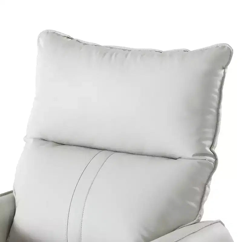Fauteuil inclinable à bascule rembourré pivotant à 360/270 degrés avec poches latérales/ports USB, planeur pivotant électrique, 4W-ModernLuxe