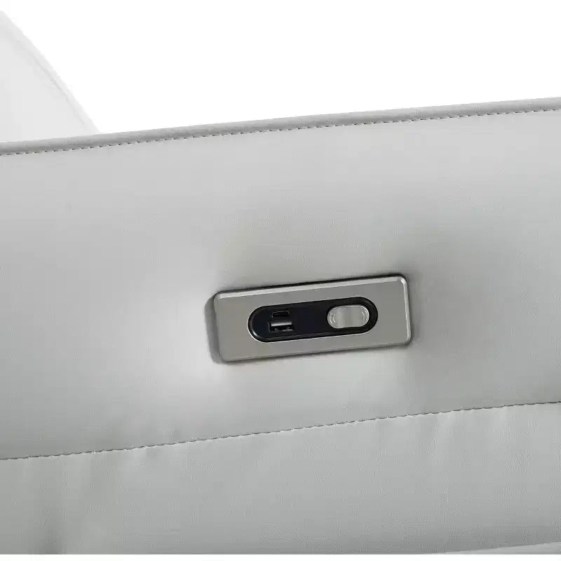 Fauteuil inclinable à bascule rembourré pivotant à 360/270 degrés avec poches latérales/ports USB, planeur pivotant électrique, 4W-ModernLuxe