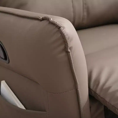 Fauteuil inclinable à bascule rembourré pivotant à 360/270 degrés avec poches latérales/ports USB, planeur pivotant électrique, 4W-ModernLuxe