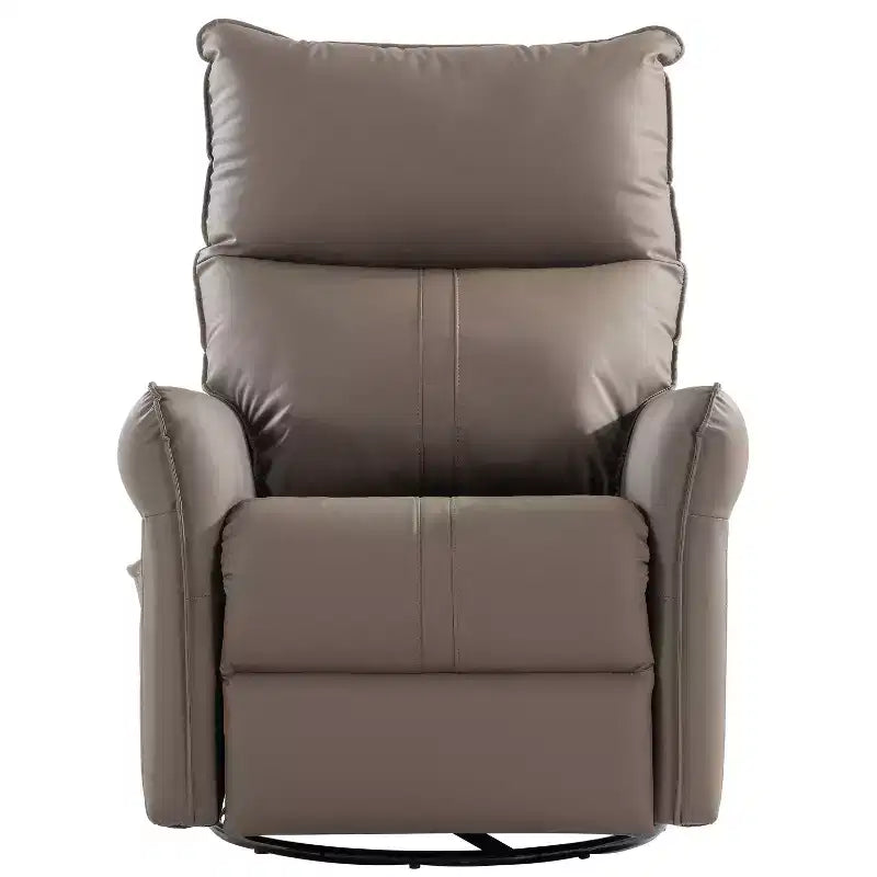 Fauteuil inclinable à bascule rembourré pivotant à 360/270 degrés avec poches latérales/ports USB, planeur pivotant électrique, 4W-ModernLuxe