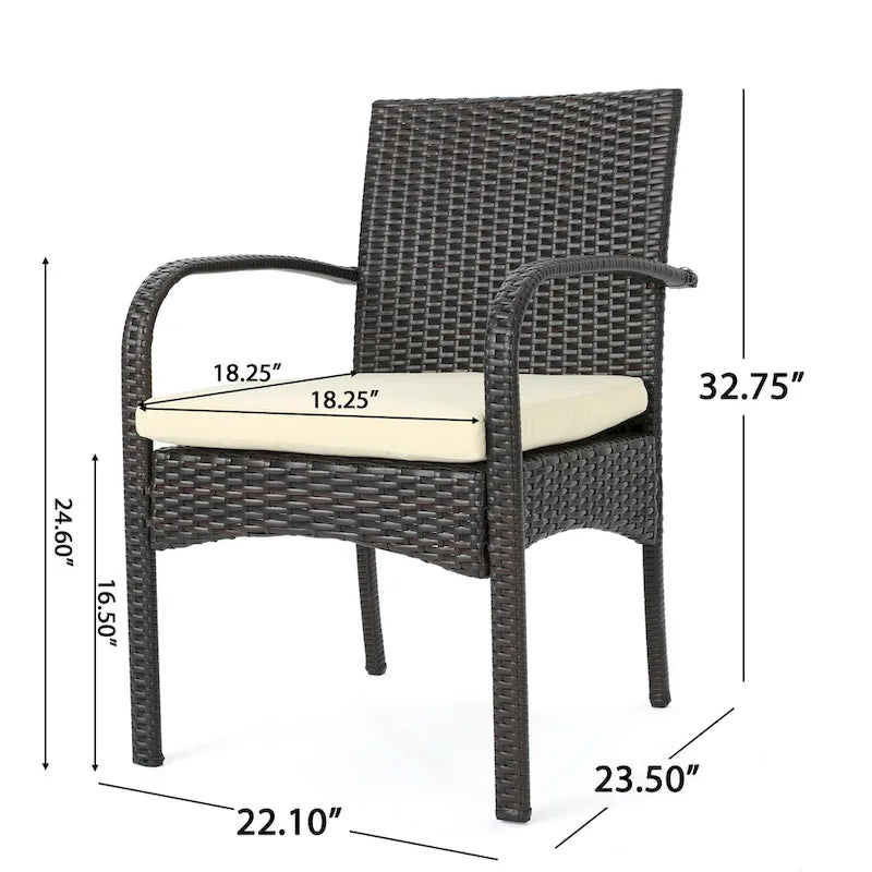 Ensemble de salle à manger extensible 7 pièces en bois et osier Elmar Outdoor par Christopher Knight Home
