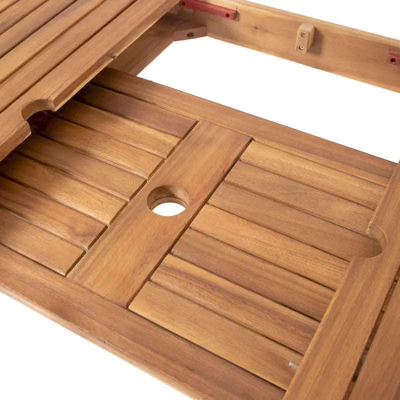 Ensemble de salle à manger extensible 7 pièces en bois et osier Elmar Outdoor par Christopher Knight Home