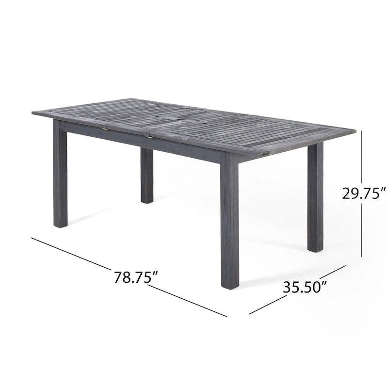 Ensemble de salle à manger extensible 7 pièces en bois et osier Elmar Outdoor par Christopher Knight Home