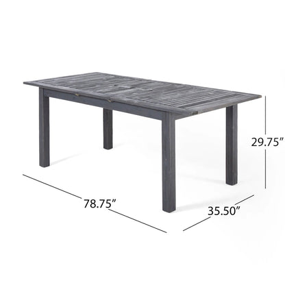 Ensemble de salle à manger extensible 7 pièces en bois et osier Elmar Outdoor par Christopher Knight Home