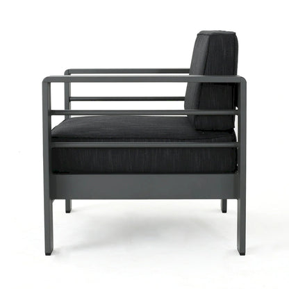 Ensemble de conversation extérieur en aluminium 5 pièces Cape Coral avec coussins de Christopher Knight Home