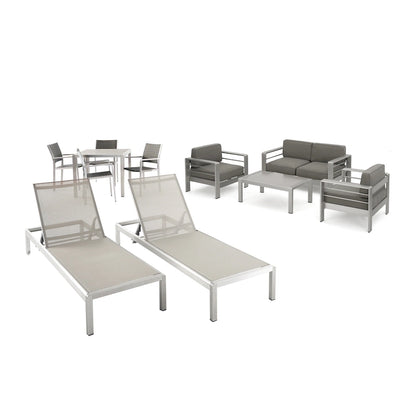 Ensemble repas d'extérieur Cape Coral + salon de jardin + chaises longues + table basse de Christopher Knight Home
