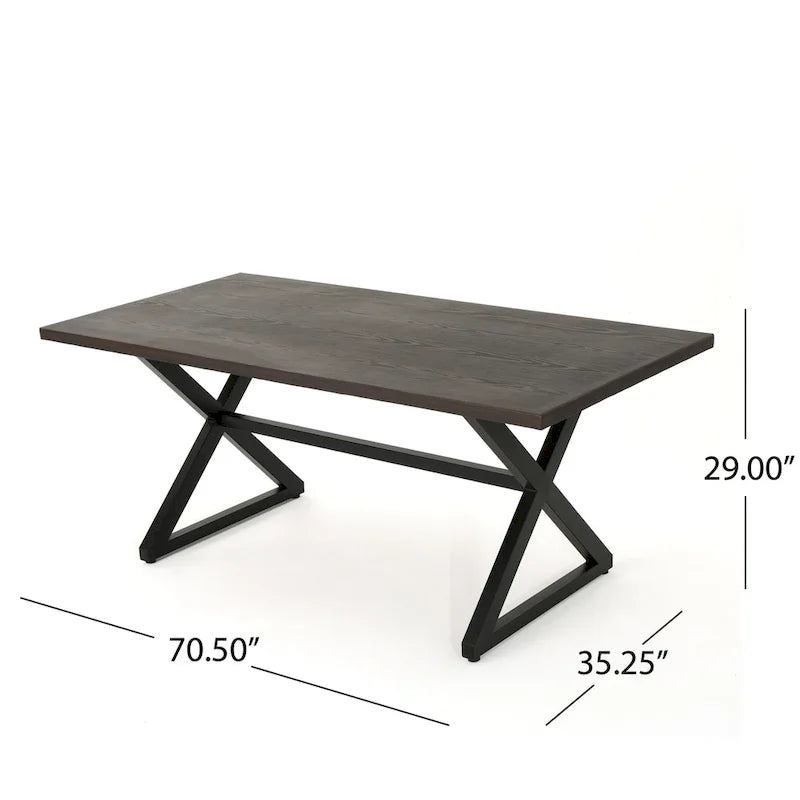 Ensemble de salle à manger d'extérieur rectangulaire 6 pièces en osier et aluminium Tritan avec coussins par Christopher Knight Home