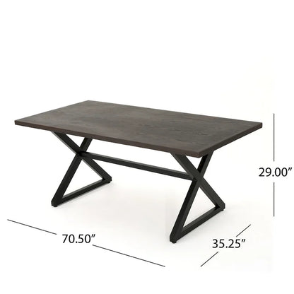 Ensemble de salle à manger d'extérieur rectangulaire 6 pièces en osier et aluminium Tritan avec coussins par Christopher Knight Home