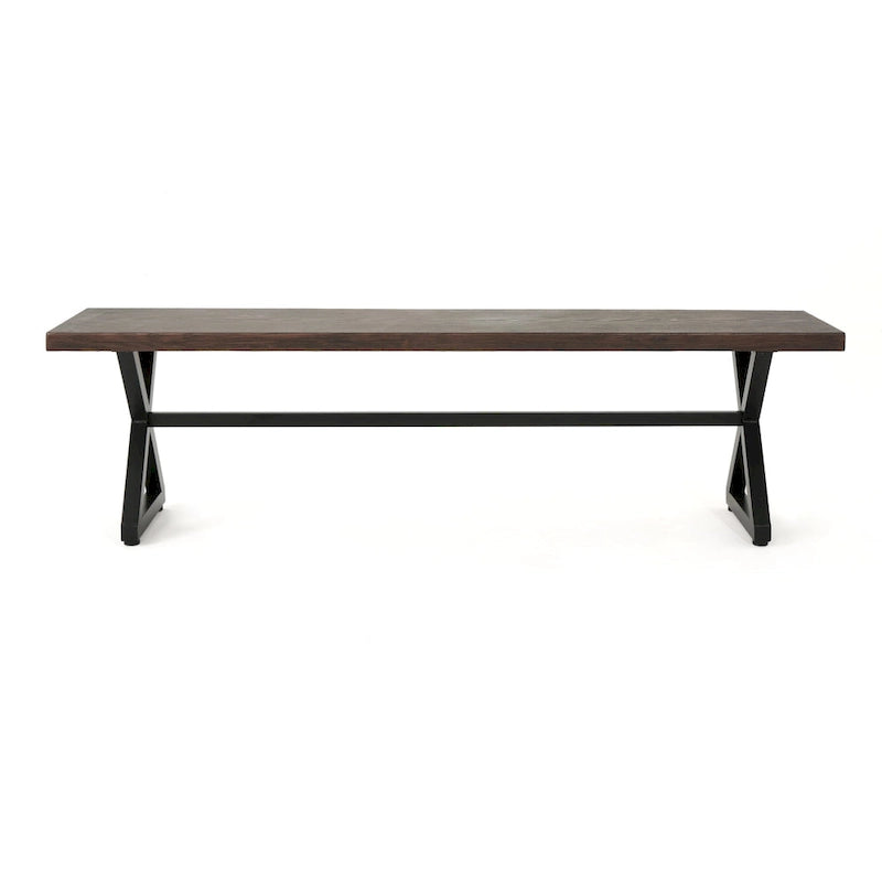 Ensemble de salle à manger d'extérieur rectangulaire 6 pièces en osier et aluminium Tritan avec coussins par Christopher Knight Home