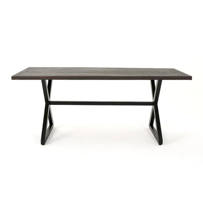 Ensemble de salle à manger d'extérieur rectangulaire 6 pièces en osier et aluminium Tritan avec coussins par Christopher Knight Home
