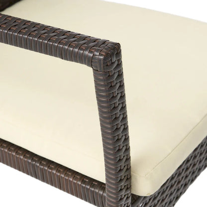 Ensemble de salle à manger d'extérieur rectangulaire 6 pièces en osier et aluminium Tritan avec coussins par Christopher Knight Home