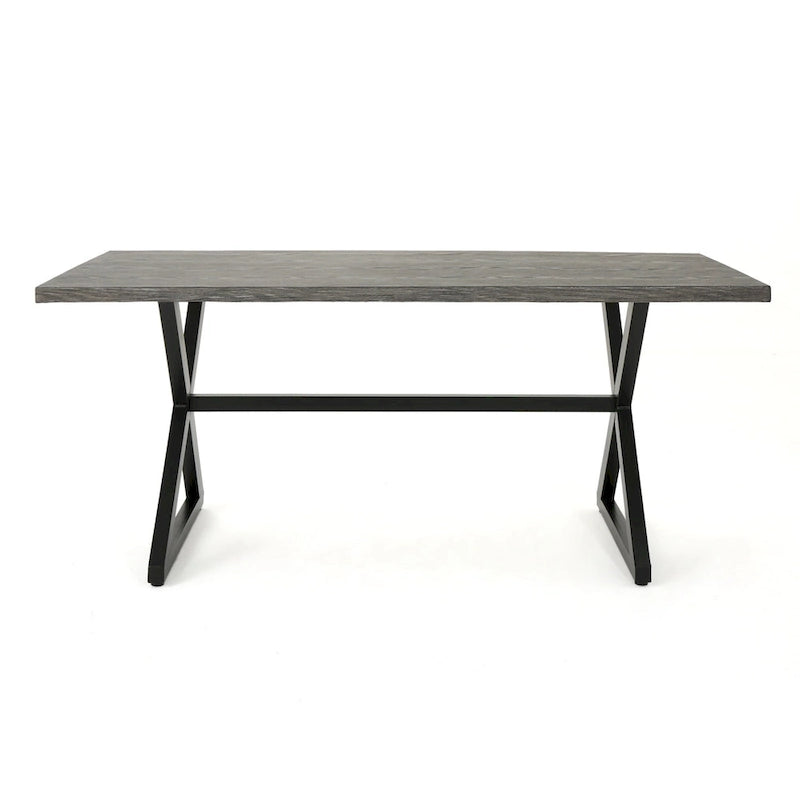 Ensemble de salle à manger d'extérieur rectangulaire 6 pièces en osier et aluminium Tritan avec coussins par Christopher Knight Home