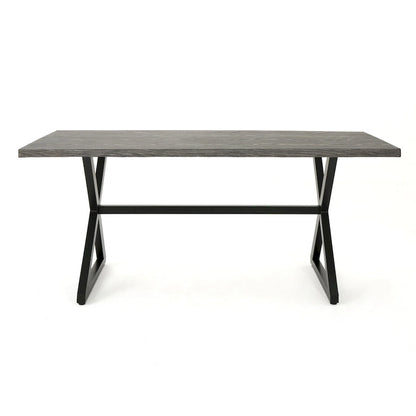 Ensemble de salle à manger d'extérieur rectangulaire 6 pièces en osier et aluminium Tritan avec coussins par Christopher Knight Home