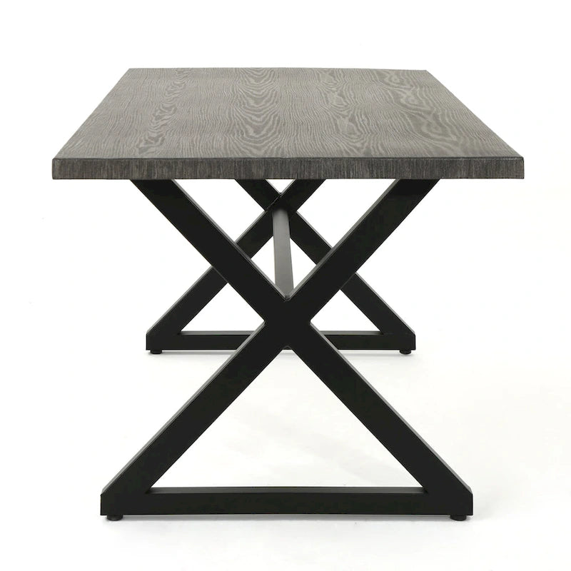 Ensemble de salle à manger d'extérieur rectangulaire 6 pièces en osier et aluminium Tritan avec coussins par Christopher Knight Home