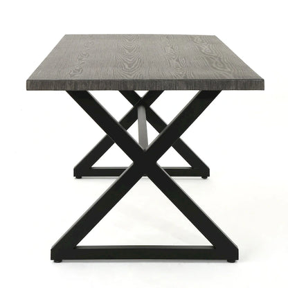 Ensemble de salle à manger d'extérieur rectangulaire 6 pièces en osier et aluminium Tritan avec coussins par Christopher Knight Home