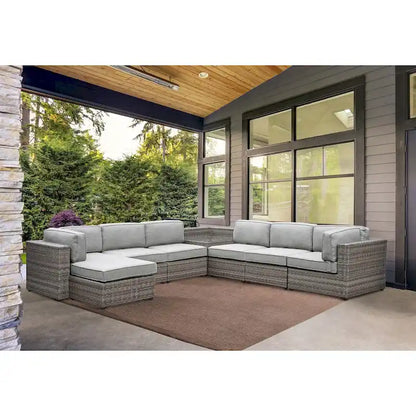 Terella 7-Piece Outdoor Lounge Set, Gray