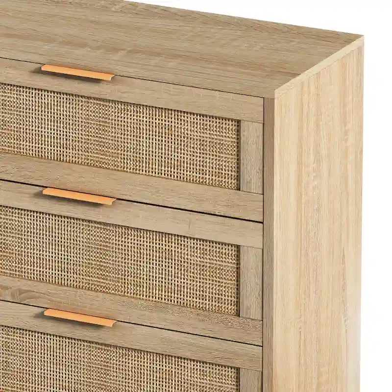 Commode de Rangement en Rotin à 6 Tiroirs, pour Chambre à Coucher