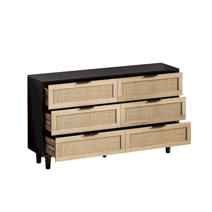 Commode de Rangement en Rotin à 6 Tiroirs, pour Chambre à Coucher