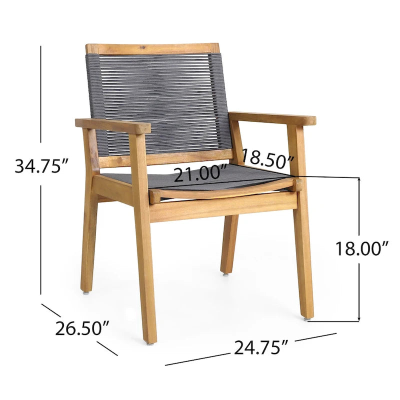 Ensemble de salle à manger McGill d'extérieur 7 pièces en bois d'acacia par Christopher Knight Home