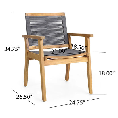Ensemble de salle à manger McGill d'extérieur 7 pièces en bois d'acacia par Christopher Knight Home