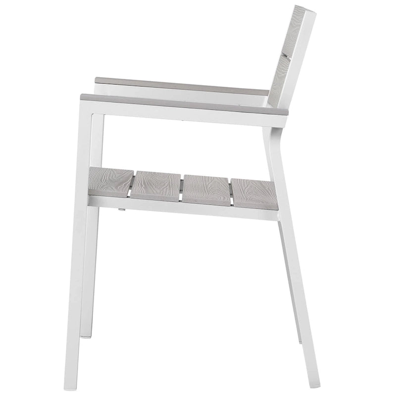 Ensemble de salle à manger d'extérieur Gilbert moderne gris clair et blanc 9 pièces