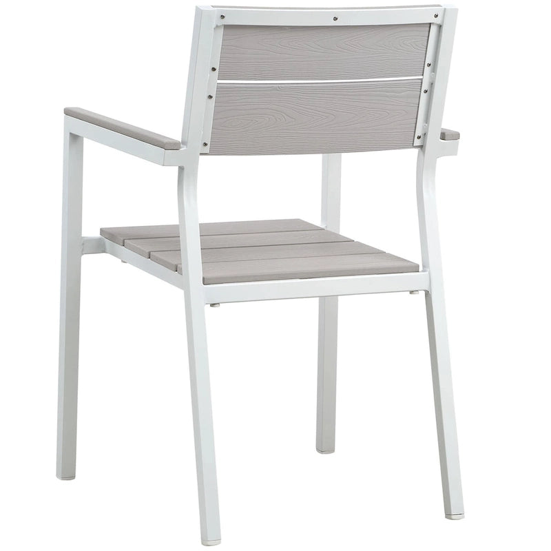 Ensemble de salle à manger d'extérieur Gilbert moderne gris clair et blanc 9 pièces