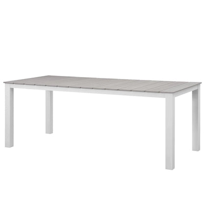 Ensemble de salle à manger d'extérieur Gilbert moderne gris clair et blanc 9 pièces