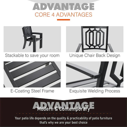 Ensemble de salle à manger d'extérieur MAISON ARTS 7/9 pièces avec table à manger rectangulaire extensible en métal et 6/8 chaises de salle à manger
