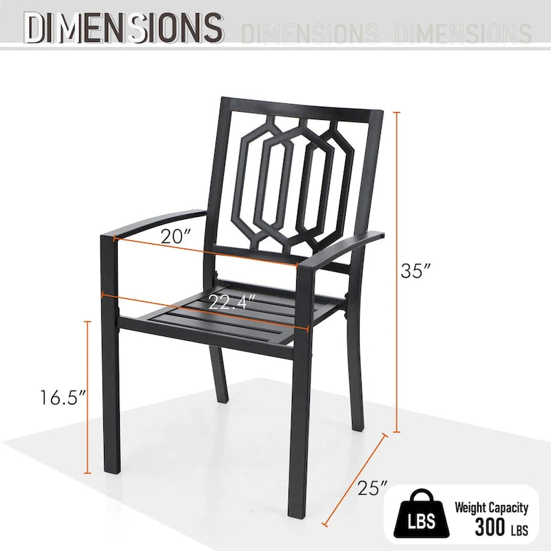 Ensemble de salle à manger d'extérieur MAISON ARTS 7/9 pièces avec table à manger rectangulaire extensible en métal et 6/8 chaises de salle à manger