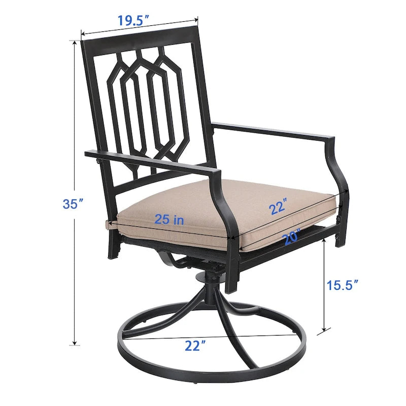 Ensemble de salle à manger d'extérieur MAISON ARTS 7/9 pièces avec table à manger rectangulaire extensible en métal et 6/8 chaises de salle à manger
