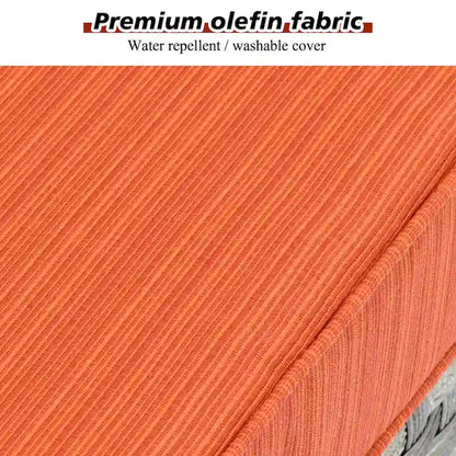 HOOOWOOO Ensemble modulaire d'extérieur en osier 9 pièces avec accoudoirs larges et foyer
