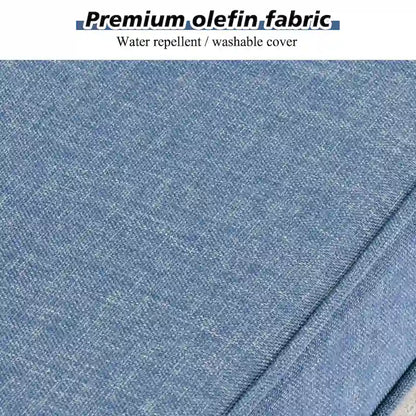 HOOOWOOO Ensemble modulaire d'extérieur en osier 9 pièces avec accoudoirs larges et foyer