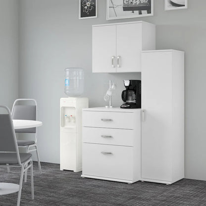 Ensemble de rangement modulaire 3 pièces de 44 W avec étagères et armoires, organisateur de bureau moderne