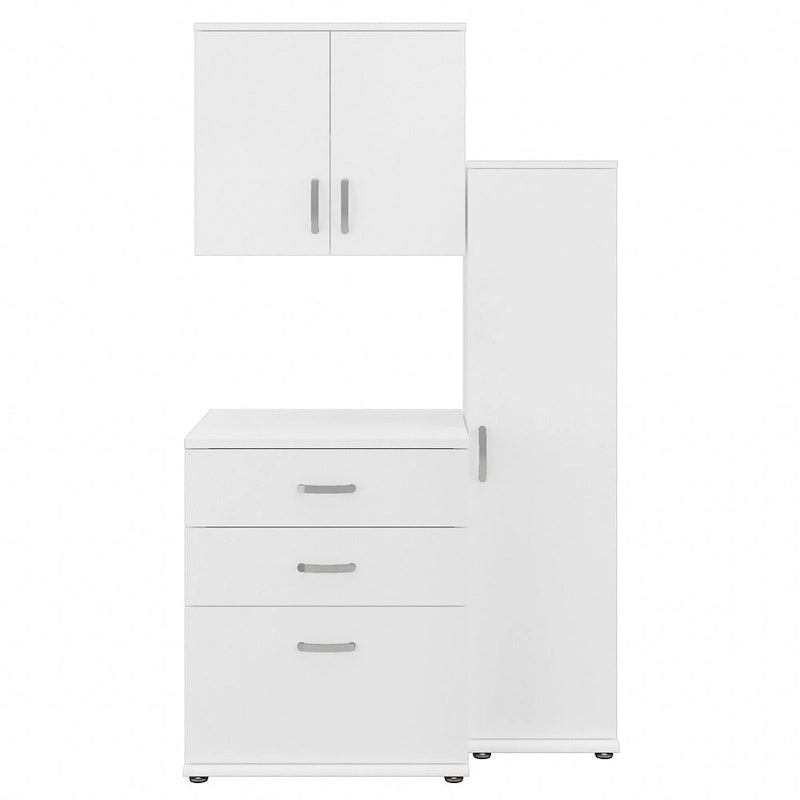 Ensemble de rangement modulaire 3 pièces de 44 W avec étagères et armoires, organisateur de bureau moderne