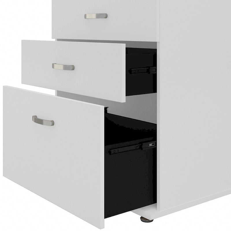 Ensemble de rangement modulaire 3 pièces de 44 W avec étagères et armoires, organisateur de bureau moderne