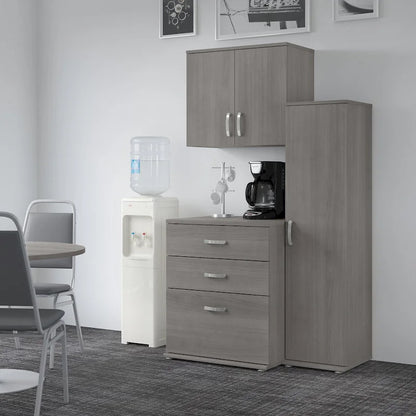 Ensemble de rangement modulaire 3 pièces de 44 W avec étagères et armoires, organisateur de bureau moderne
