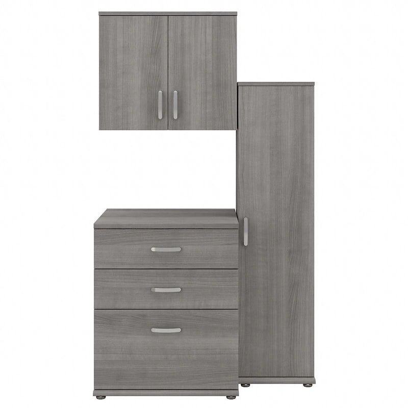 Ensemble de rangement modulaire 3 pièces de 44 W avec étagères et armoires, organisateur de bureau moderne