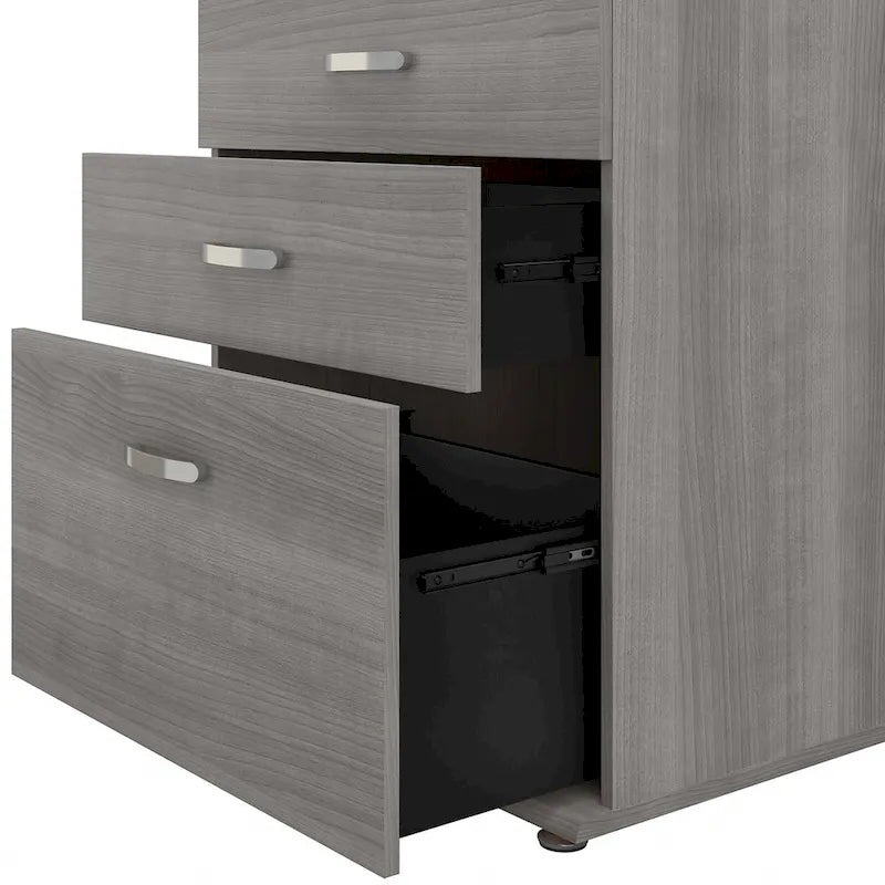 Ensemble de rangement modulaire 3 pièces de 44 W avec étagères et armoires, organisateur de bureau moderne