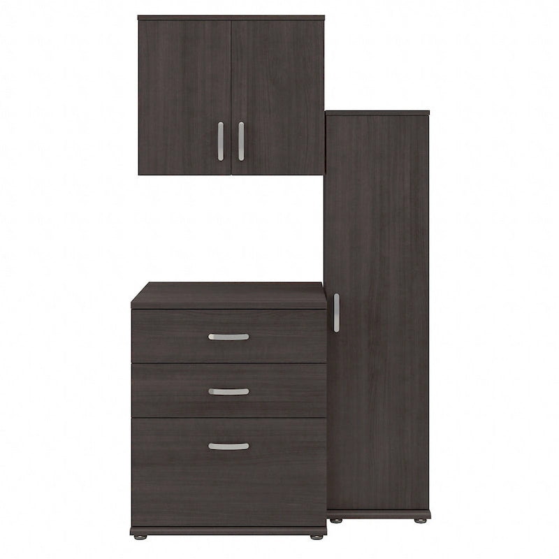 Ensemble de rangement modulaire 3 pièces de 44 W avec étagères et armoires, organisateur de bureau moderne
