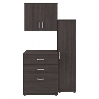 Ensemble de rangement modulaire 3 pièces de 44 W avec étagères et armoires, organisateur de bureau moderne