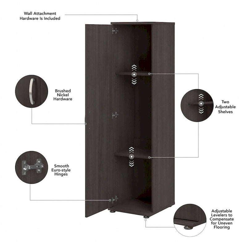 Ensemble de rangement modulaire 3 pièces de 44 W avec étagères et armoires, organisateur de bureau moderne